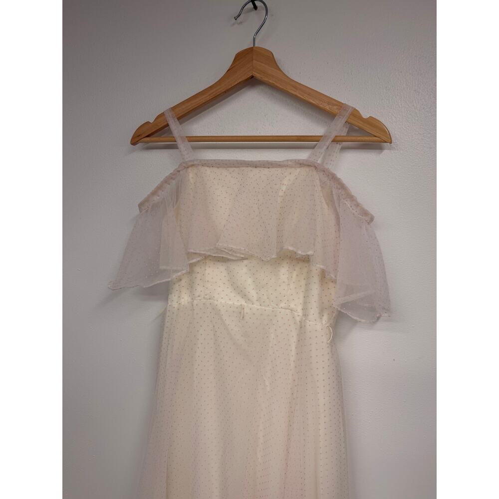 VTG 70-80's Union Tag Swiss Dot SZ 2 Pink Polka Dot Formal Dress Sally FOOTLOOSE - Picture 3 of 13